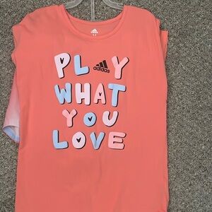 Adidas girls shorts and t shirt matching set